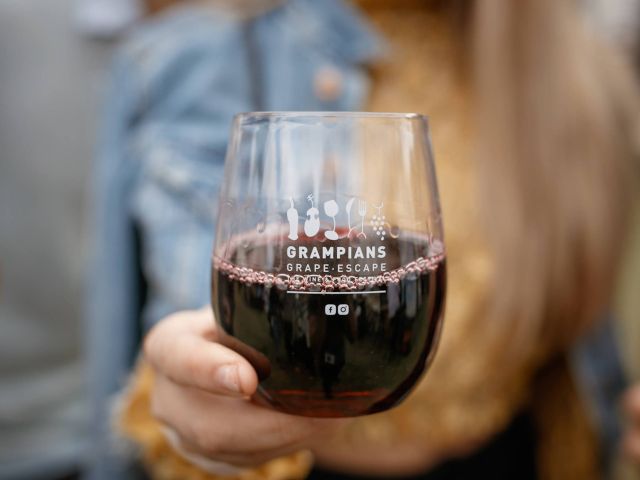 a glass of wine at the Grampians Grape Escape