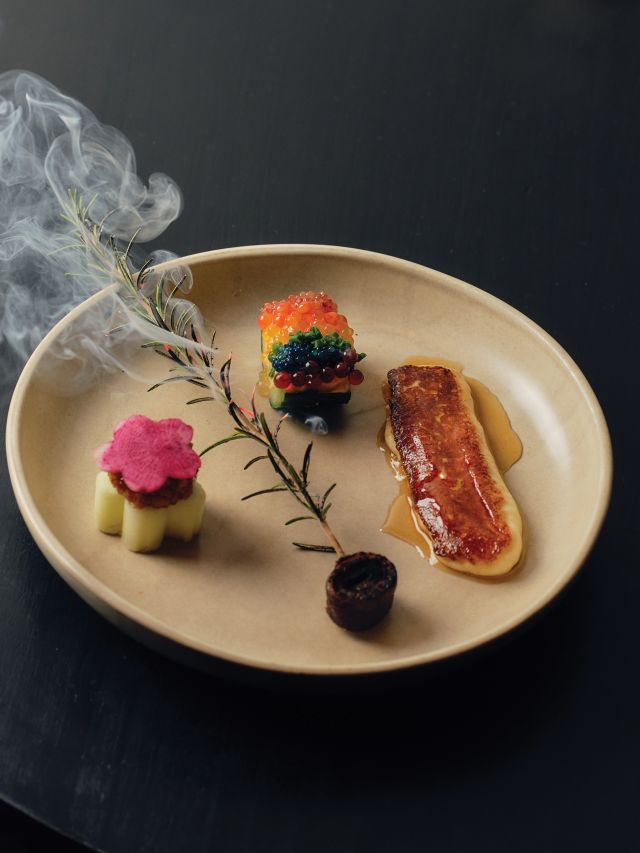 a curated plate at Emerald City, Yarra Valley