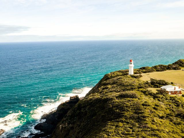 the Cape Schanck Lighthouse from above