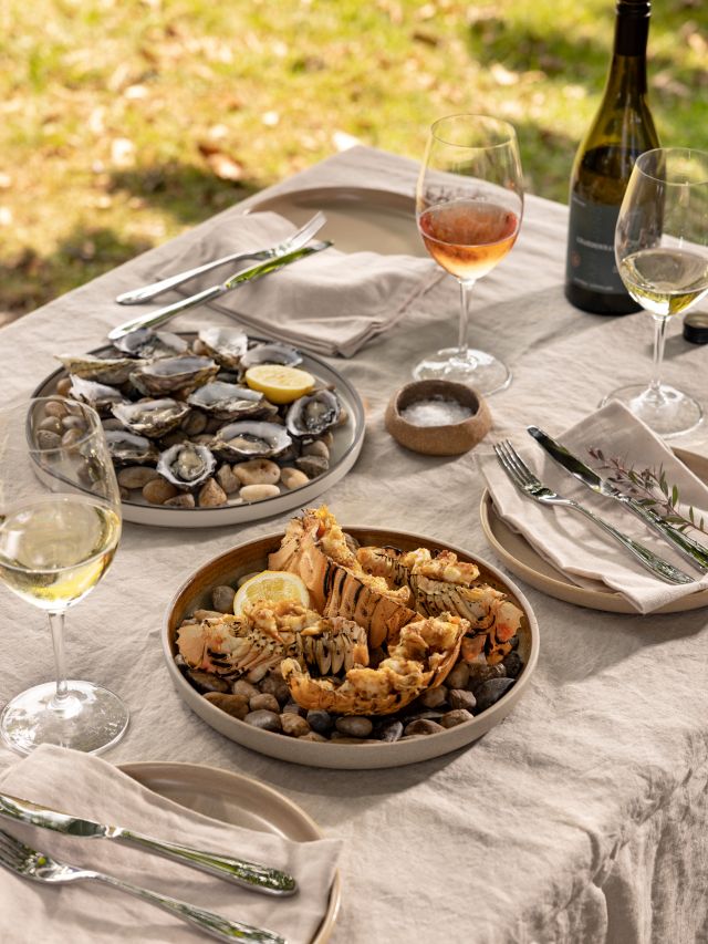 a seafood feast at Carrajung Estate, Gippsland