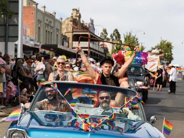 a street parade during the LGBTQIA+ ChillOut Festival