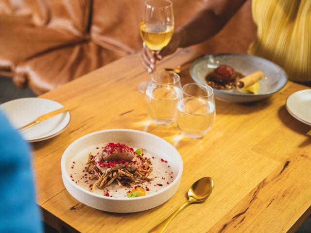 couple eating at Flotilla newcastle