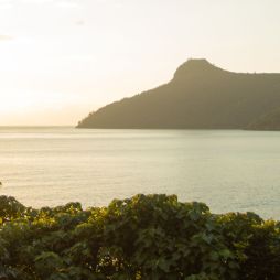 Sunset on Hamilton Island with views of the ocean and headland