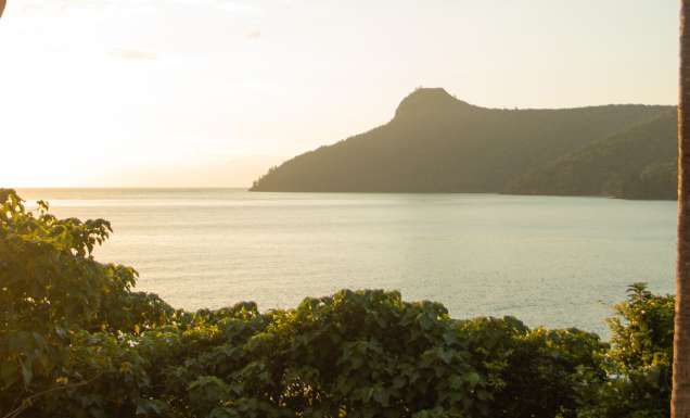 Sunset on Hamilton Island with views of the ocean and headland