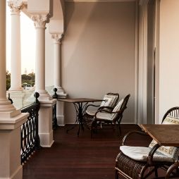 The Royal Queenscliff’s balcony embodies the serene beauty of the Geelong Bellarine Giveaway escape.