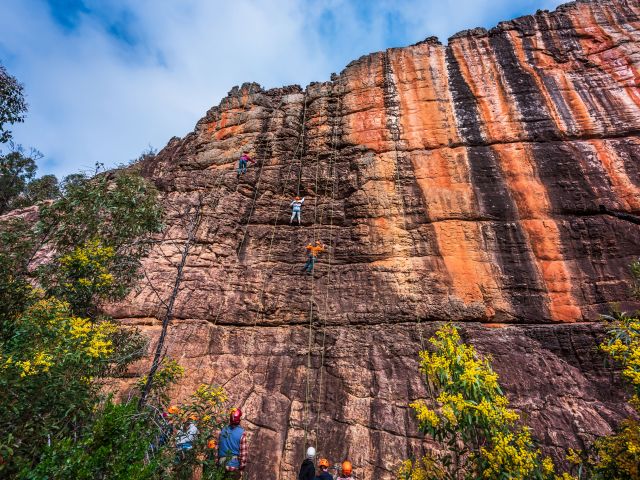 abseiling down Hollow Mountain
