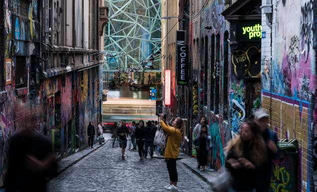 Hosier Lane covered in graffiti, Melbourne