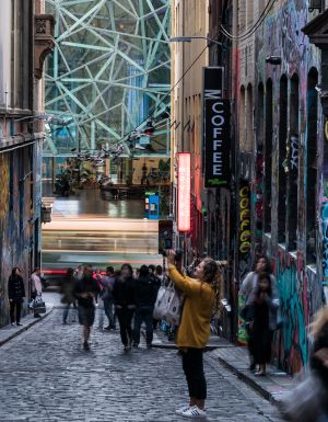 Hosier Lane covered in graffiti, Melbourne