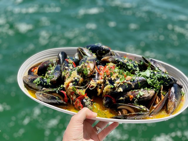 Portarlington mussels with lemon and chilli
