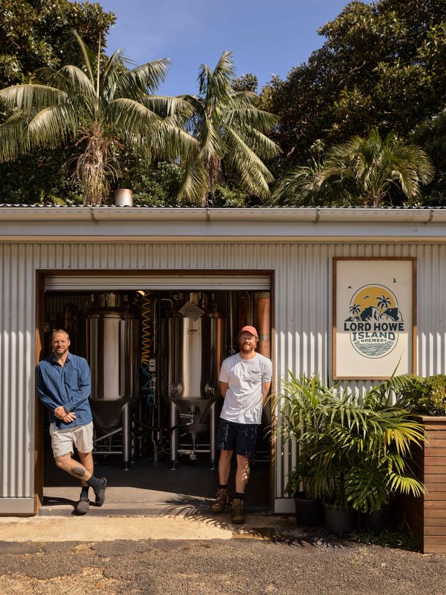 Timmy Maxwell and head brewer Alastair Gillespie at Lord Howe Island Brewery