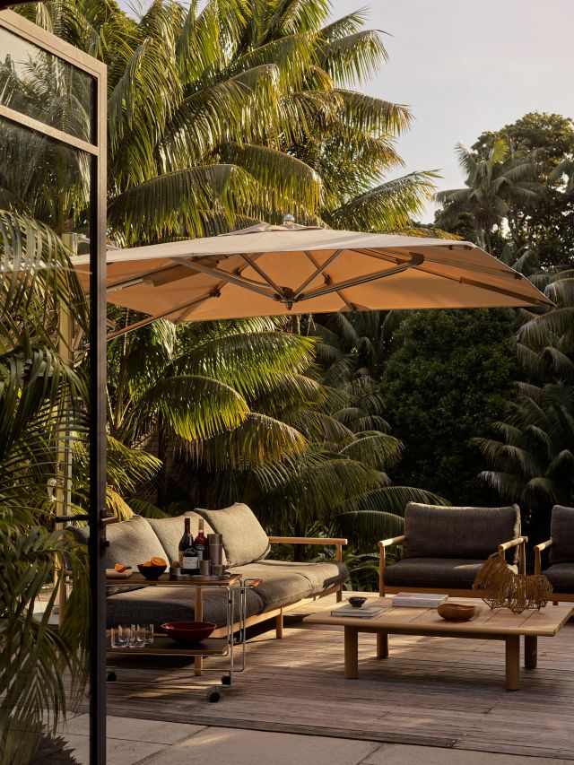 the outdoor lounge at Island House, Lord Howe