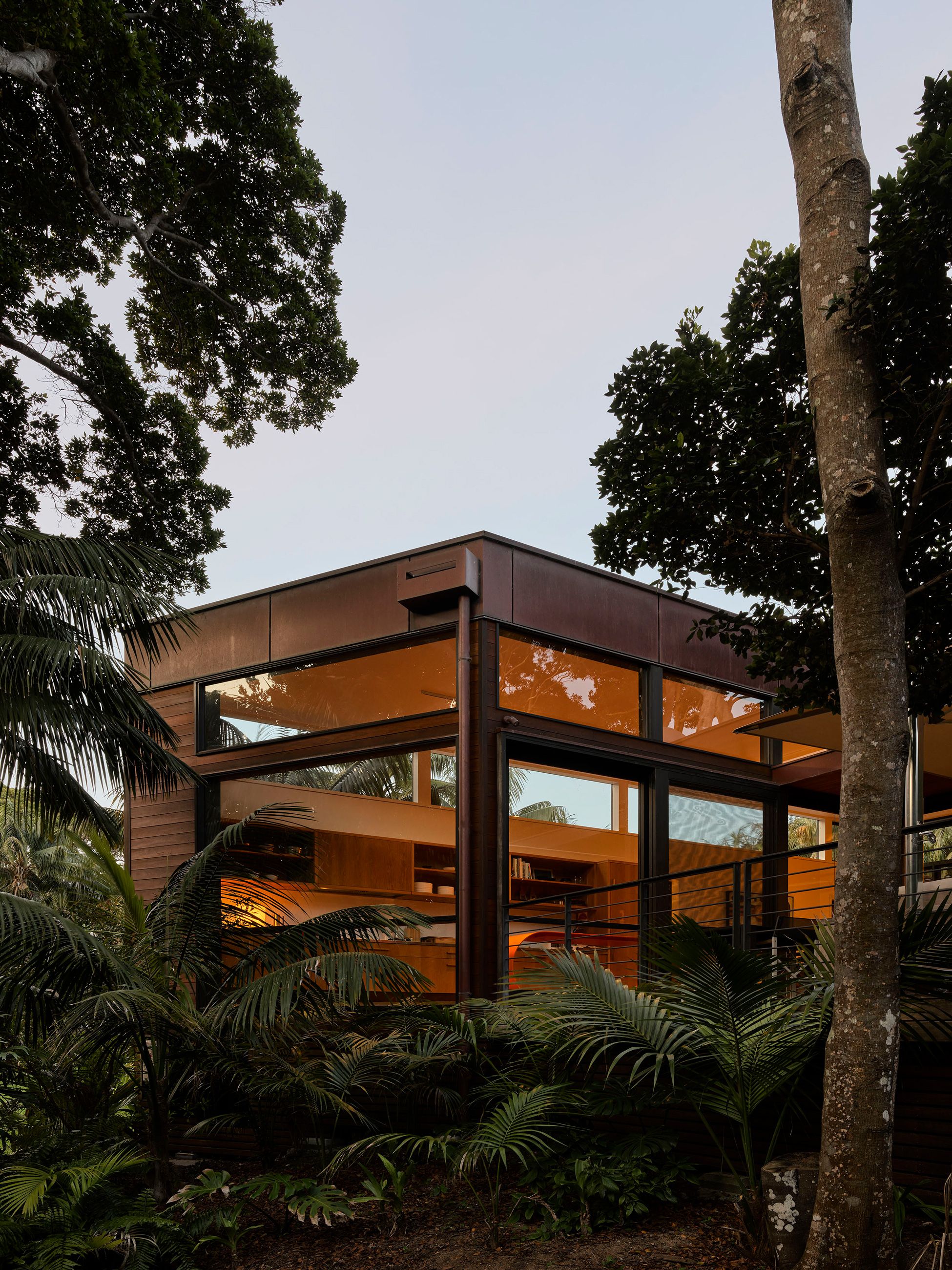the copper and hardwood exterior of South House at Island House, Lord Howe
