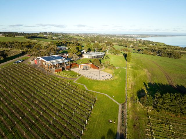 aerial of jack rabbit winery and vineyard