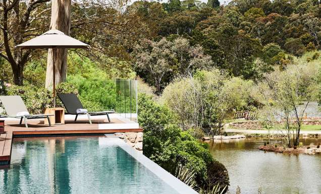 the pool at Lake House Daylesford