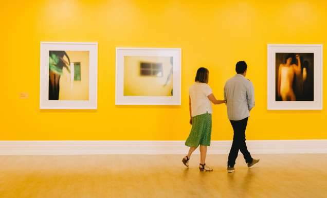 couple admiring the art at Murray Art Gallery