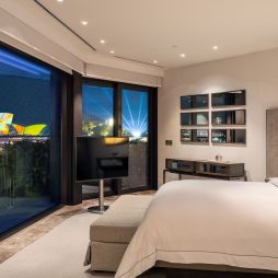 Interior of Park Hyatt Sydney with Opera House views during Vivid
