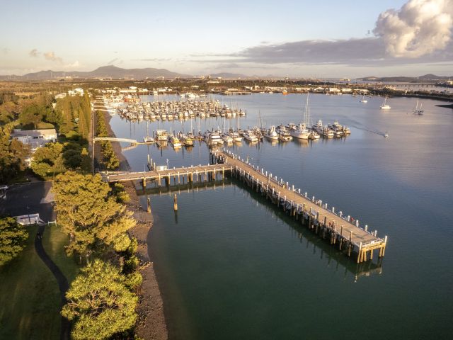 the Port of Gladstone Harbour as captured from above