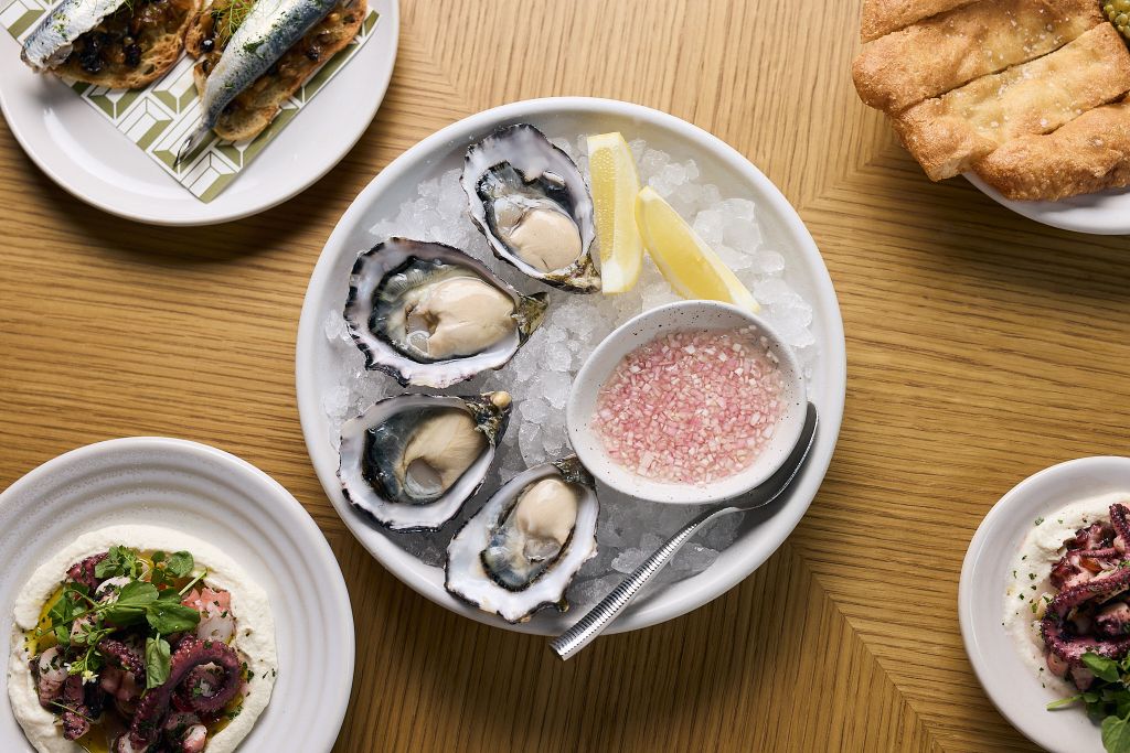 A plate of oysters at Peppina restaurant at The Tasman
