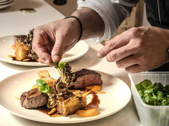 plating a dish at Mount William Station, Grampians