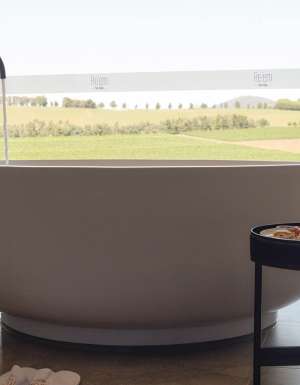 a private tub with lush views at Re’em, Yarra Valley