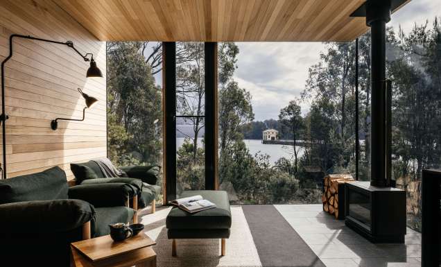 Inside the retreats at Pumphouse Point in Tasmania