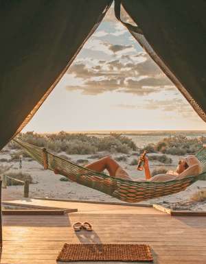 an eco-luxury safari tent at Sal Salis Ningaloo Reef