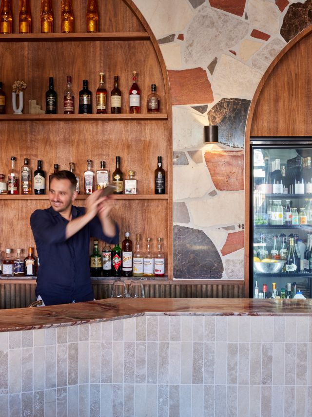 a bartender mixing up drinks at Felix, Geelong