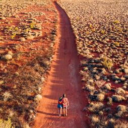 Couple on trail near Uluru