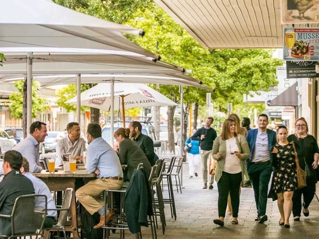 people enjoying drinks al fresco at The Belgian Beer Cafe, Perth