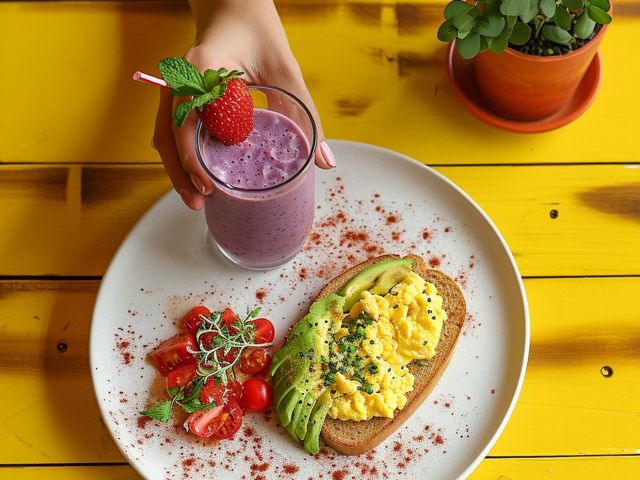smashed avocado and scrambled eggs combo at Mimosa, Perth