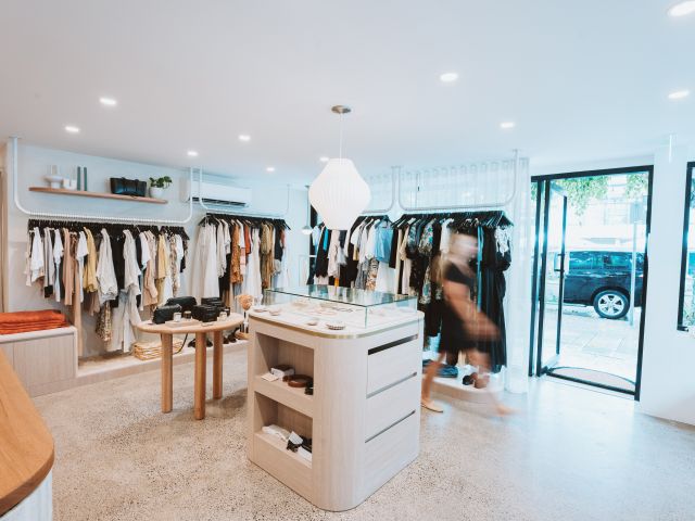 inside the Alterior Motif shop in Hastings Street, Noosa