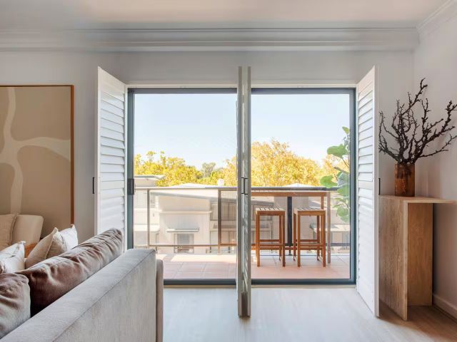 a room with a balcony at Kings Park oasis, Perth accommodation