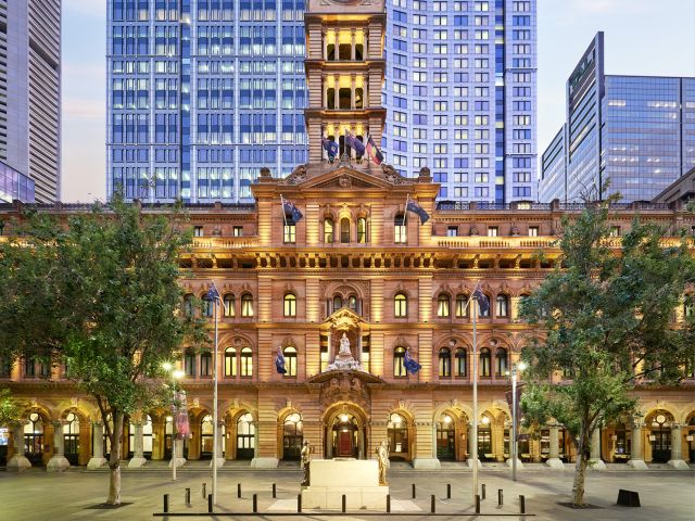 The grand exterior of the Fullerton Sydney