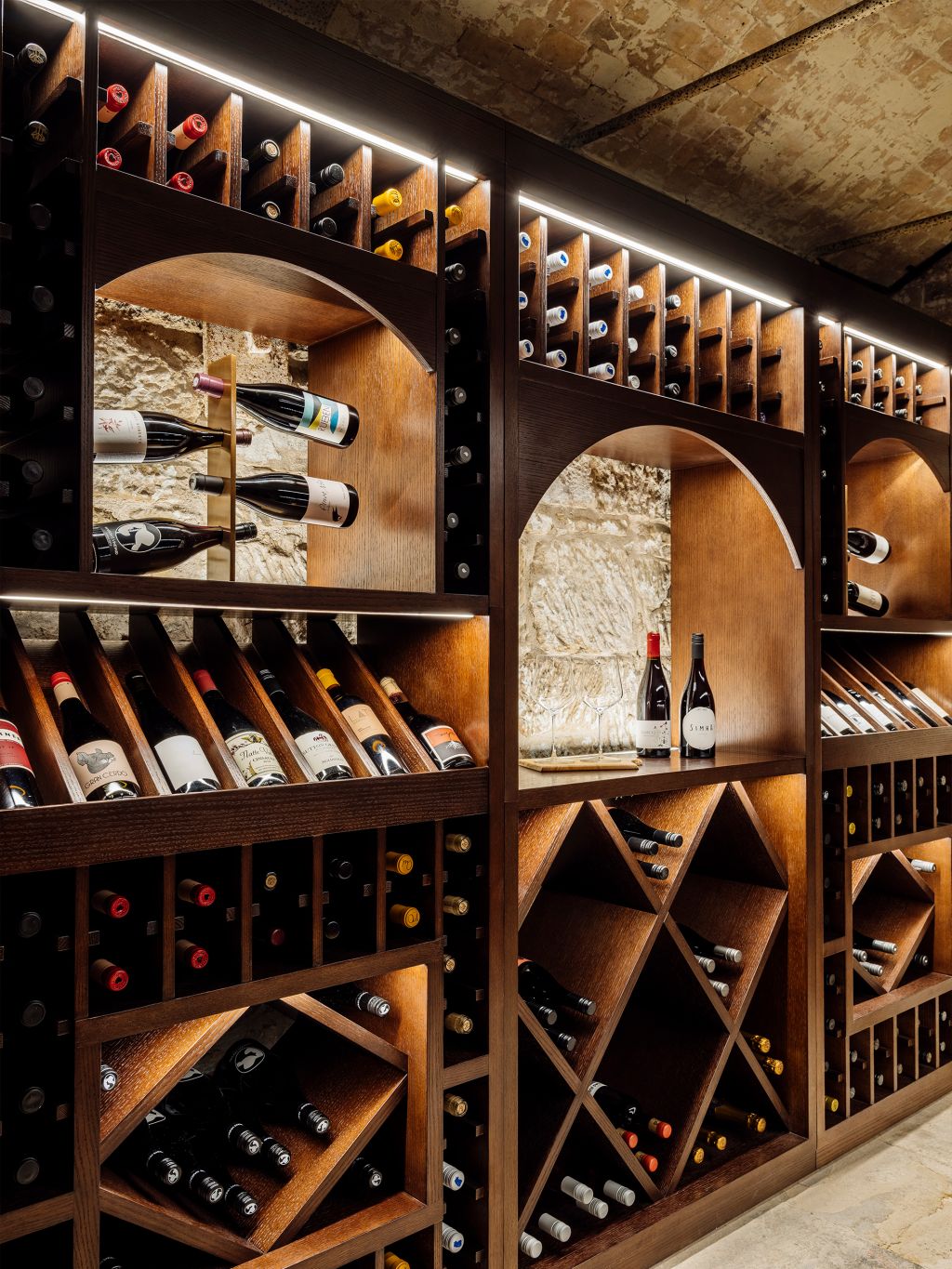The wine cellar at The Tasman, Hobart