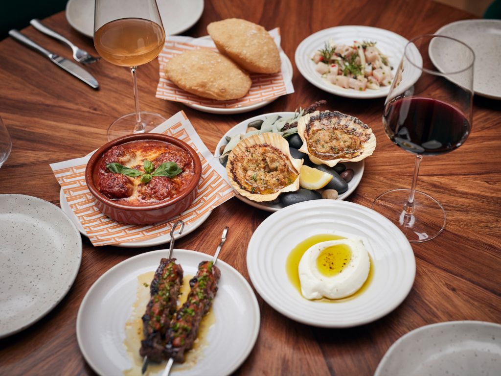 Plates of food at Peppina restaurant at The Tasman