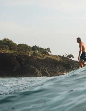 surfer at fingal heads the tweed
