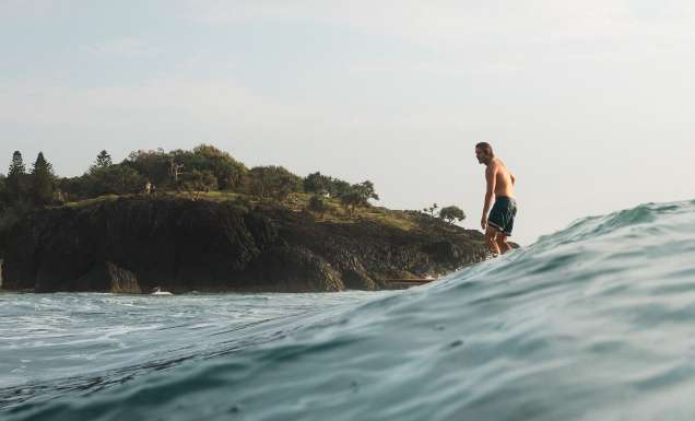surfer at fingal heads the tweed