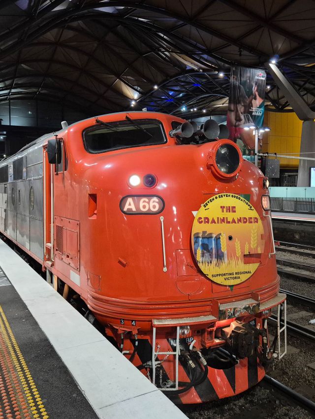 The Grainlander departs Melbourne from Southern Cross Station