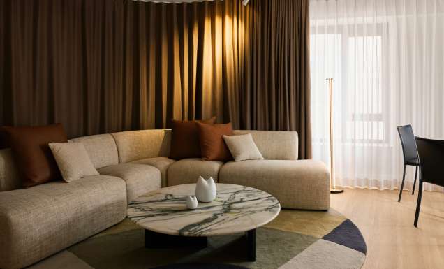 Adina Town Hall one bedroom living room