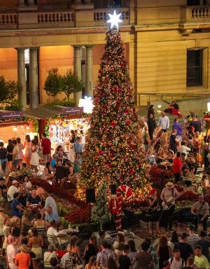 aerial of Jolly Christmas Markets sydney
