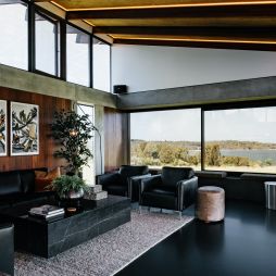 the interior of Somnium Bingie with water views