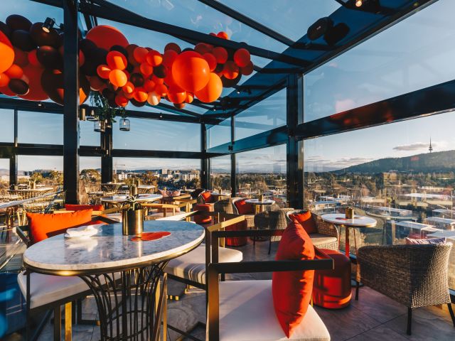 the rooftop bar at Howling Moon, Canberra