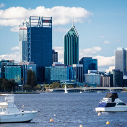 A view of Perth City from Matilda Bay