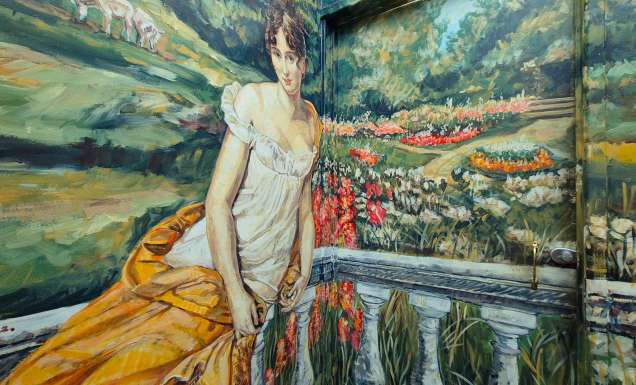 Murals painted inside the Ladies' Loo at Cistern Chapel