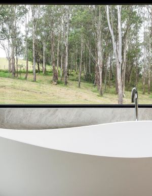 a private tub with hinterland views at Cedars Mount View Villa Lorea, Hunter Valley