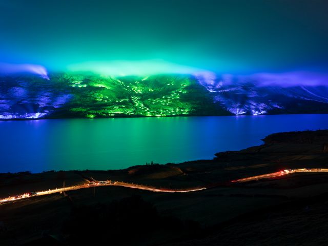 Finnish light artist Kari Kola's 'Savage Beauty' light installation in Ireland.