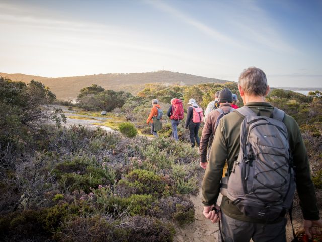 Hikers in Albany hiking the Lighting the Sound-Twilight Uredale Hike
