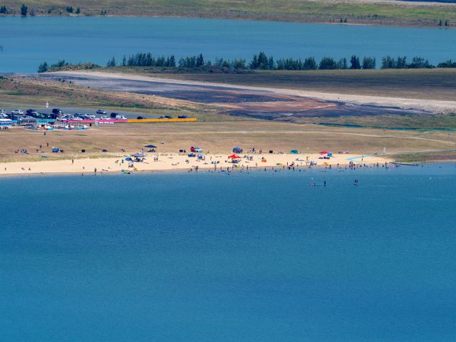 aerial shot of penrith beach aka pondi