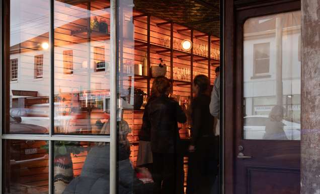 Exterior view of Scholé restaurant in Hobart