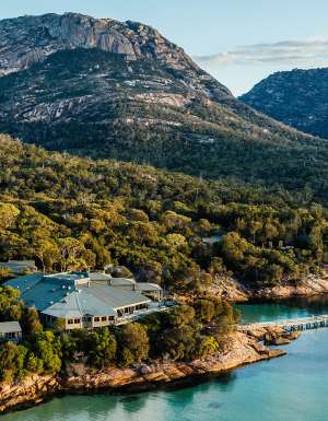 aerial of Freycinet Lodge NRMA Parks and Resorts